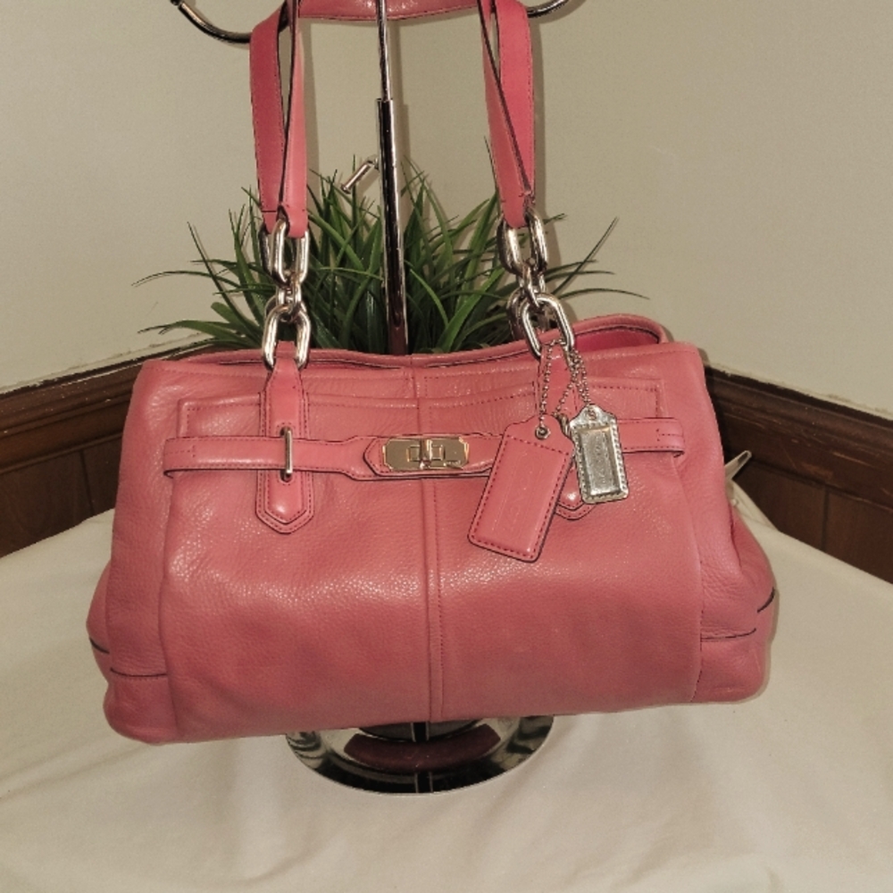 🔥 Coach Jaylen Pink Leather Carryall  M1173 - 18955